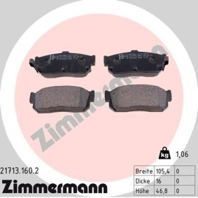 Bremsbeläge 21713.160.2 von ZIMMERMANN günstig für 109,09 € online kaufen