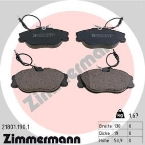 Achetez des Plaquettes de frein ZIMMERMANN 21801.190.1 à prix pour 55,46 €