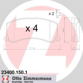 Bremsbeläge 23400.150.1 von ZIMMERMANN günstig für 132,76 € online kaufen