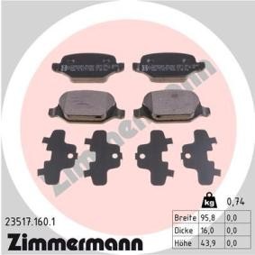 Achetez des Plaquettes de frein ZIMMERMANN 23517.160.1 à prix pour 37,79 €