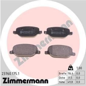 Achetez des Plaquettes de frein ZIMMERMANN 23760.175.1 à prix pour 37,33 €