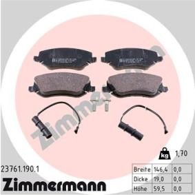Achetez des Plaquettes de frein ZIMMERMANN 23761.190.1 à prix pour 165,32 €