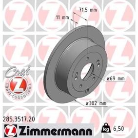 Bremsscheibe 285.3517.20 von ZIMMERMANN günstig für 56,45 € online kaufen