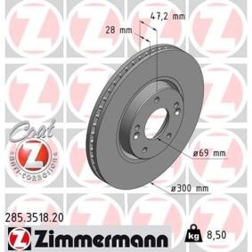 Bremsscheibe 285.3518.20 von ZIMMERMANN günstig für 68,85 € online kaufen