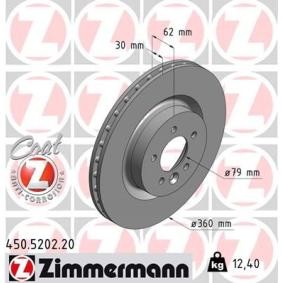 Bremsscheibe 450.5202.20 von ZIMMERMANN günstig für 82,72 € online kaufen