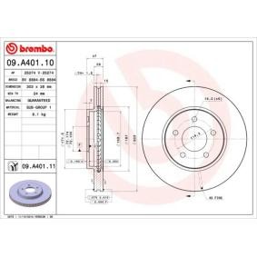 Bremsscheibe 09.A401.11 von BREMBO günstig für 52,99 € online kaufen