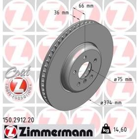 Bremsscheibe 150.2912.20 von ZIMMERMANN günstig für 128,28 € online kaufen