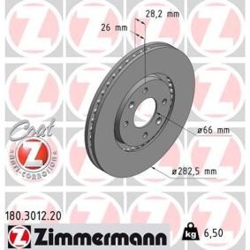 Bremsscheibe 180.3012.20 von ZIMMERMANN günstig für 48,50 € online kaufen