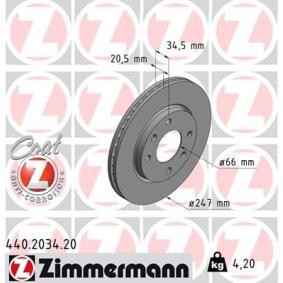 Bremsscheibe 440.2034.20 von ZIMMERMANN günstig für 105,49 € online kaufen