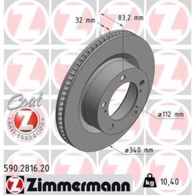 Bremsscheibe 590.2816.20 von ZIMMERMANN günstig für 84,09 € online kaufen