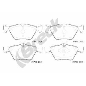 Achetez des Plaquettes de frein BRECK 21670 00 701 20 à prix pour 36,98 €