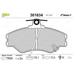 Achetez des Plaquettes de frein VALEO 301634 à prix pour 22,03 €