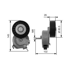 Spannrolle, Keilrippenriemen T38473 von GATES günstig für 128,38 € online kaufen