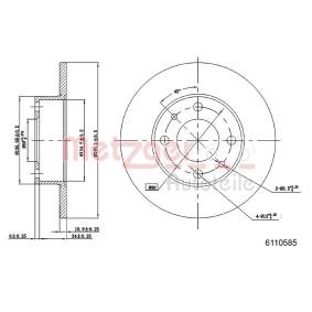 Achetez des Disque de frein METZGER 6110585 à prix pour 31,71 €
