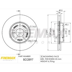 Bremsscheibe für TOYOTA von FREMAX