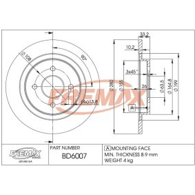 Bremsscheibe für FORD von FREMAX