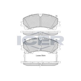 Achetez des Plaquettes de frein ICER 182202 à prix pour 61,65 €