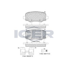 Achetez des Plaquettes de frein ICER 182176-203 à prix pour 46,56 €