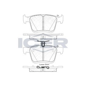 Achetez des Plaquettes de frein ICER 182099 à prix pour 29,11 €