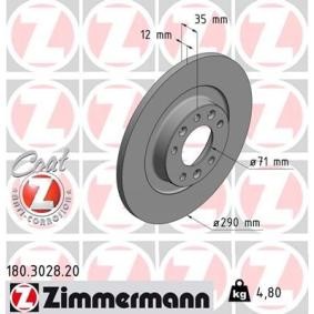 Bremsscheibe 180.3028.20 von ZIMMERMANN günstig für 46,80 € online kaufen