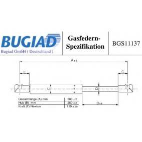Köp Gasfjäder, bakruta av BUGIAD BGS11137 till det låga priset 191,48 kr
