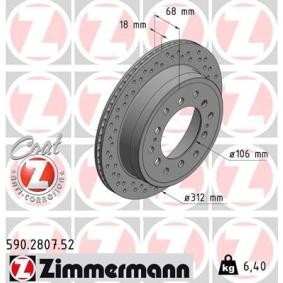 Bremsscheibe 590.2807.52 von ZIMMERMANN günstig für 99,21 € online kaufen
