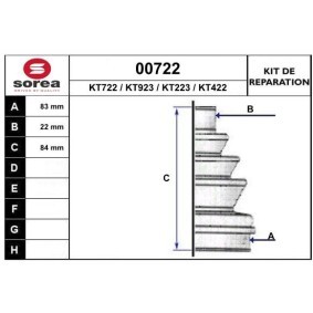 Achetez des Jeu de joint-soufflet, arbre de commande SNRA 00722 à prix pour 9,52 €