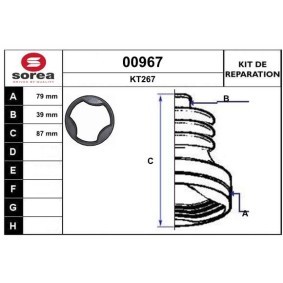 Faltenbalgsatz, Antriebswelle 00967 von SNRA günstig für 10,62 € online kaufen
