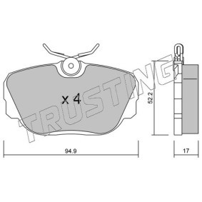 Bremsbeläge 044.0 von TRUSTING günstig für 30,01 € online kaufen