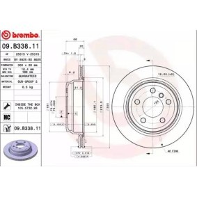 Bremsscheibe 09.B338.11 von BREMBO günstig für 59,13 € online kaufen