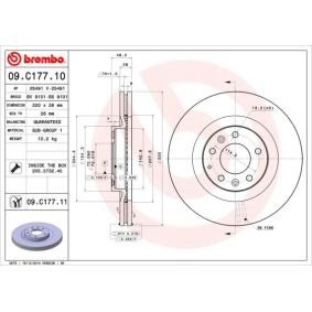 Bremsscheibe 09.C177.11 von BREMBO günstig für 68,90 € online kaufen