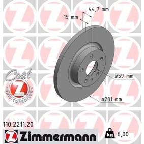 Bremsscheibe 110.2211.20 von ZIMMERMANN günstig für 182,28 € online kaufen