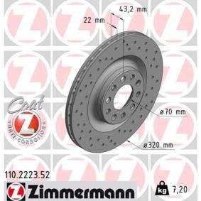 Bremsscheibe 110.2223.52 von ZIMMERMANN günstig für 107,76 € online kaufen