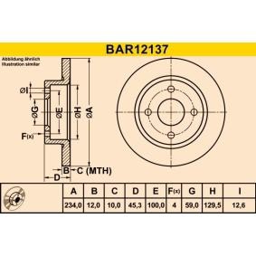 Acquista Disco freno da Barum BAR12137 a buon mercato per soli 26,12 €