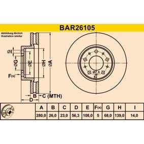 Comprar Disco de freno de Barum BAR26105 a bajo precio de 42,93 €