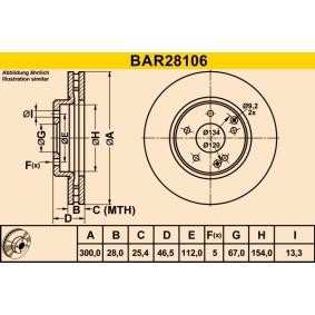 Comprar Disco de freno de Barum BAR28106 a bajo precio de 52,54 €