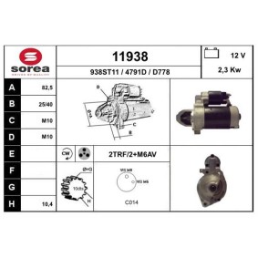 Anlasser des Herstellers EAI - Originalware Artikelnummer: 11938