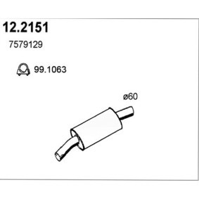 Vorschalldämpfer des Herstellers ASSO - Originalware Artikelnummer: 12.2151