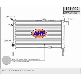 Kjøp Radiator, motorkjøling av AHE 121.002 til den lave prisen 784,31 NOK