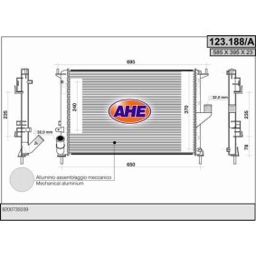 Achetez des Radiateur du moteur AHE 123.188/A à prix pour 105,46 €