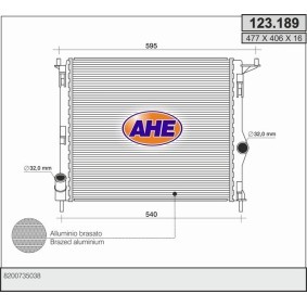 Achetez des Radiateur du moteur AHE 123.189 à prix pour 124,06 €