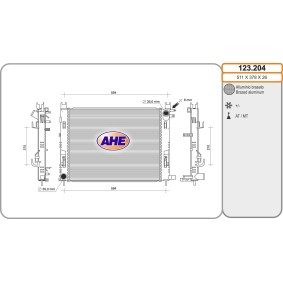 Achetez des Radiateur du moteur AHE 123.204 à prix pour 139,56 €