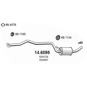 Compre Silenciador intermedio de ASSO online para Fiesta Mk4 (J3, J5, J3S, J5S) a precios moderados