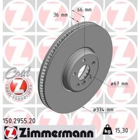 Bremsscheibe 150.2955.20 von ZIMMERMANN günstig für 159,97 € online kaufen