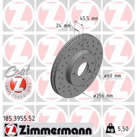 Bremsscheibe 185.3955.52 von ZIMMERMANN günstig für 85,48 € online kaufen