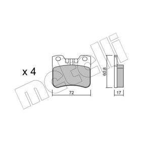 Compre Pastilhas de travão da METELLI 22-0060-2 a um preço baixo por 45,59 €