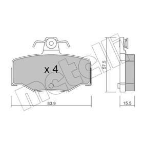 Bremsbeläge 22-0121-0 von METELLI günstig für 39,15 € online kaufen