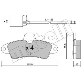 Bremsbeläge 22-0143-0K von METELLI günstig für 23,57 € online kaufen