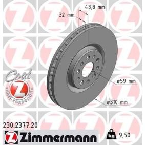 Achetez des Disque de frein ZIMMERMANN 230.2377.20 à prix pour 86,79 €