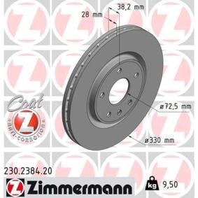 Achetez des Disque de frein ZIMMERMANN 230.2384.20 à prix pour 91,80 €